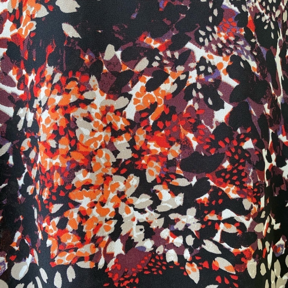 Floral Print Women's Top - Black and Orange by Sejour size 14W - Picture 5 of 6